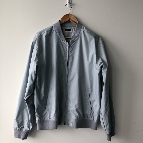 Giordano Matte Light Grey Bomber Windbreaker - Picture 1 of 6